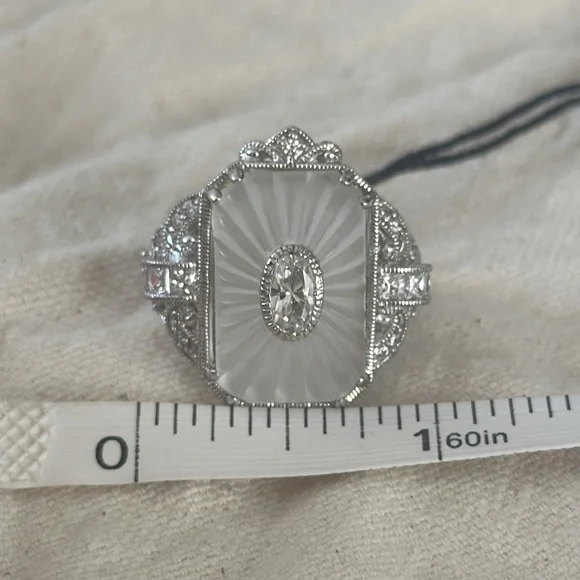 Milor Art Deco Ring Sz 8 - Picture 5 of 7